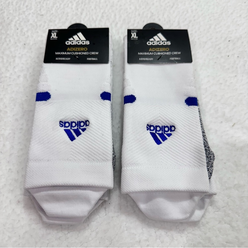 White Adidas Adizero Socks XL